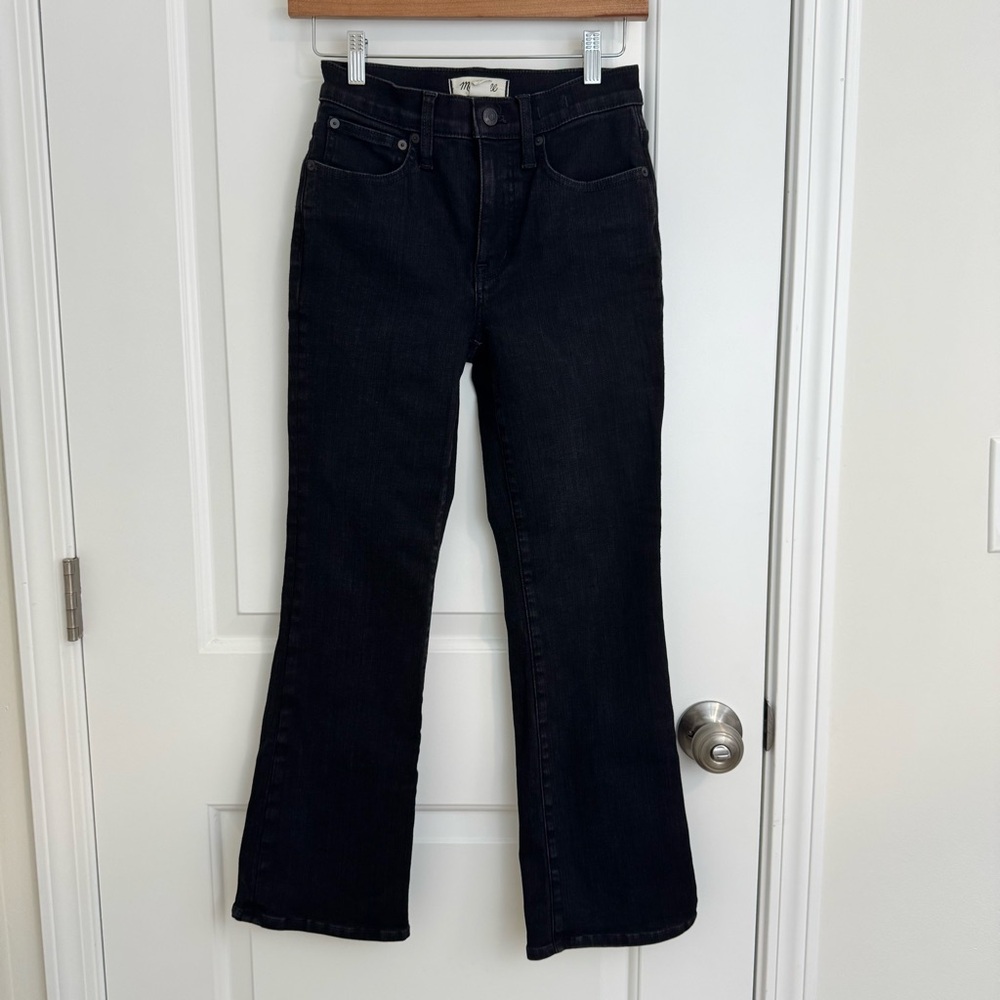 Madewell Mid-Rise Kick Out Crop Button Fly Jeans Black Size 25
